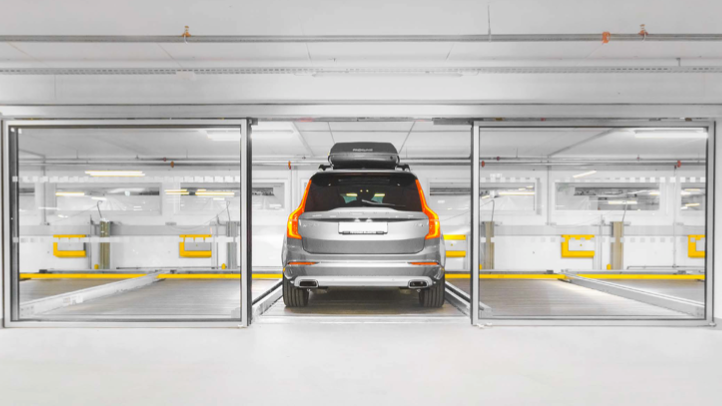 Car parked in a car park system