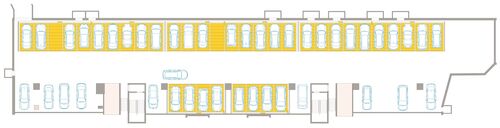 The diagram shows an overview of the parking systems in the underground car park